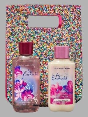 NEW BBW Body Works Body Wash & Lotion Set with Glitter Gift Bag